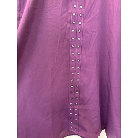 Torrid Georgette Embellished Tank in Winter Bloom Plum Size 1 - Picture 10 of 14